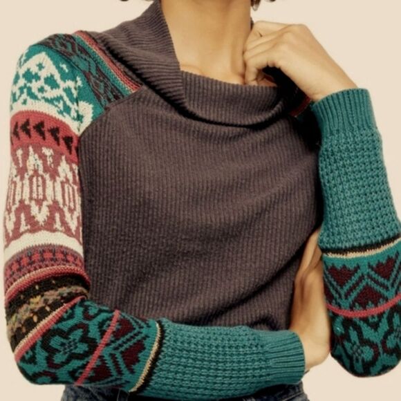 Free People Prism Thermal Multicolor Patterned Women's Sweater - Picture 14 of 14